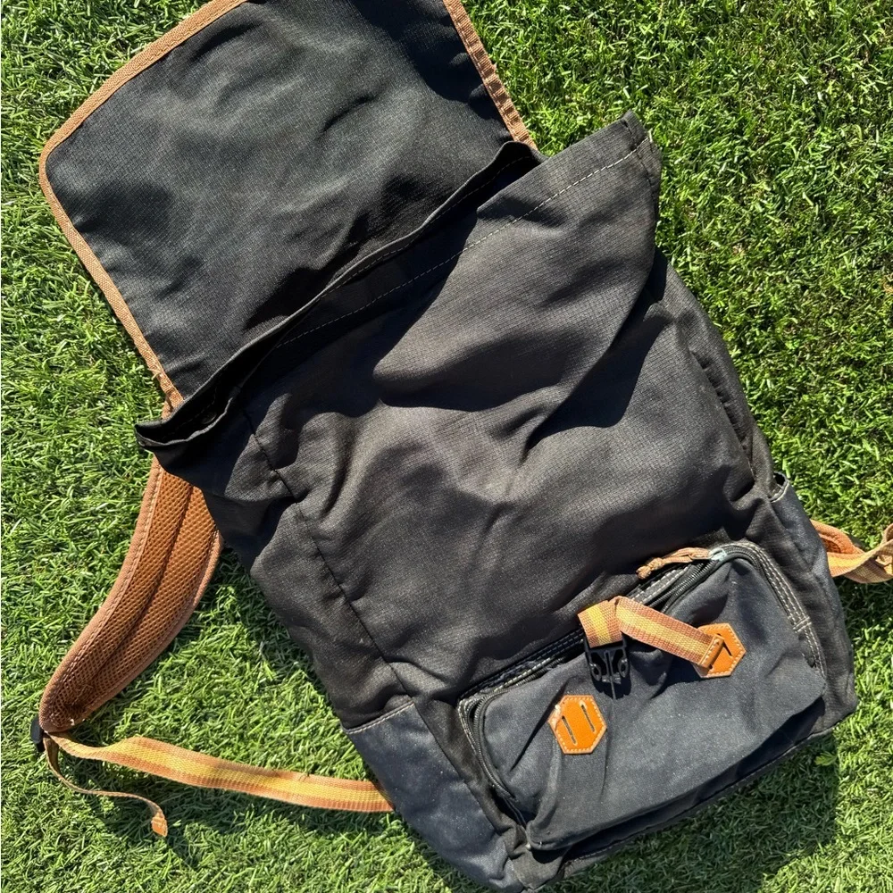 Timberland Black and Brown Backpack